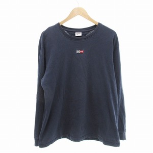 トミーヒルフィガー TOMMY HILFIGER jeans BOX LOGO ジーンズ ボックス ロゴ Tシャツ カットソー 長袖 L 紺 ネイビー DM0DM11603 /VU