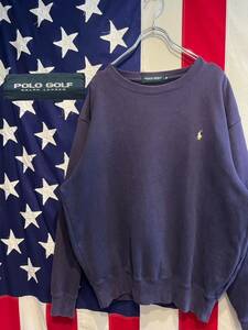 ★90s★ナイガイ★POLO GOLF RALPH LAUREN★ポロゴルフ ラルフローレン★スウェット★茄子紺★ネイビー★パープル★Mサイズ★ヴィンテージ