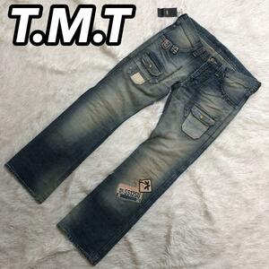 T.M.T ティーエムティー デニムパンツ ジーンズ パン ズボン ワッペン パッチワーク メンズ 男性 M-30 W M相当 準新品 未使用品 タグ付き