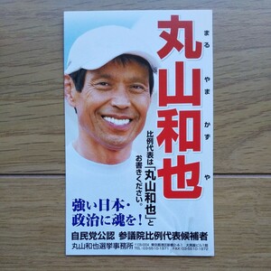 ☆ 平成25年 参議院議員選挙 自民党 丸山和也 名刺サイズ チラシ ☆