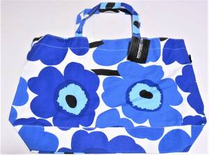 ★marimekko マリメッコ ブルー ピエニウニッコ トートバッグ 内ポケ付き 肩掛け 大容量