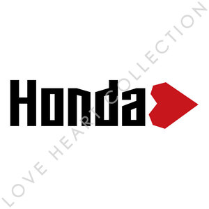 Honda ホンダ　ハートステッカー・大　ブラック　1枚　縦47mm×横182mm　LOVE HEART COLLECTION　デカール|切り文字|切文字|新品|送料無料