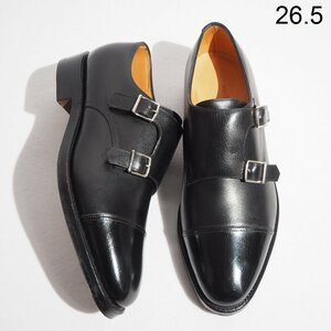 x5621P　▼JOHN LOBB ジョンロブ▼ 新品 WILLIAM ウィリアム ダブルモンクストラップ シューズ ブラック 9795 7.5E/26.5cm 黒 rb mks