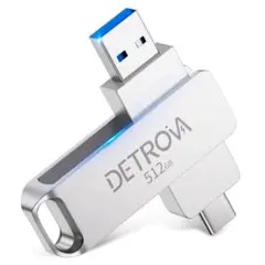 DETROVA USBメモリ 512GB 2in1 USB&Type-Cメモリー