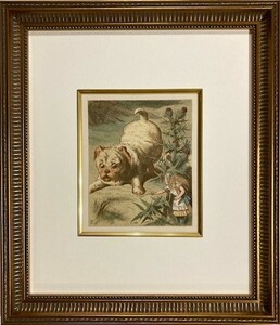 【特価】　≪　　不思議の国のアリス　　≫　 アンティークオリジナル木版画　 　THE DEAR LITTLE PUPPY　 　1889年　　SIR JOHN TENNIEL