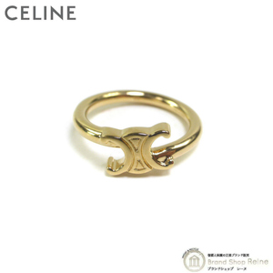 セリーヌ （CELINE） トリオンフ アシンメトリック リング 指輪 460PP ＃50 ゴールド（未使用品）中古