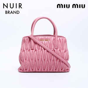 ミュウ ミュウ Miu Miu ショルダーバッグ 2way マトラッセ ピンク