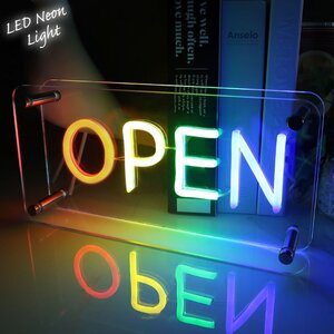 1円～ 売り切り LEDネオンサイン ネオン管風 OPEN インテリア ライト LED ネオンサイン 看板 サインボード 光る 光る看板 ネオン NK-50