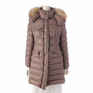 【モンクレール】Moncler　15年 HERMIFUR エルミファー フード ロングダウンコート 49956 グレージュ 00 【中古】【正規品保証】201477