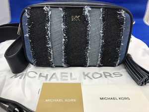 マイケルコース MICHAEL KORS 美品 女子力全開！キレイめコーデと相性抜群！MKデニム ショルダーバッグ 斜め掛け鞄 カメラバック