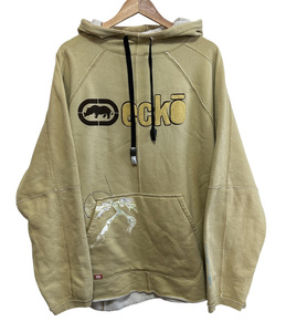 ▽ECKO UNLTD エコーアンリミテッド プルオーバー パーカー スウェット XL カーキ ベージュ ブランドロゴ グラフィック