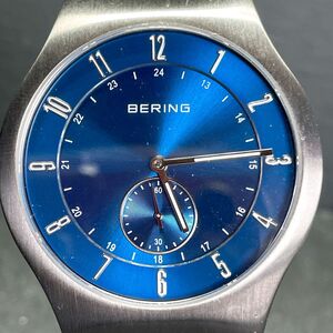 美品 BERING ベーリング 51940-078 腕時計 アナログ クオーツ 3針 ブルー文字盤 メタルバンド シルバー ラウンド ステンレススチール