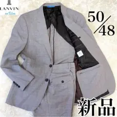 LANVIN en Bleu ✨新品未使用✨ スーツ セットアップ 千鳥柄 ロゴ