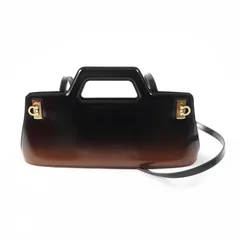 極美品★Salvatore Ferragamo サルヴァトーレフェラガモ WANDA トップハンドル ガンチーニクロージャ―付 2way カーフレザー ハンドバッグ ショルダーバッグ ブラウン 保存袋付き イタリア製 レディース 定価330,000円