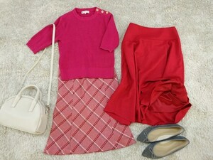 ◇ ◎ 《 UNTITLEDなど レディース服3点まとめ Sサイズ相当 春秋 大人可愛い フェミニン シンプル ビビッドカラー 》