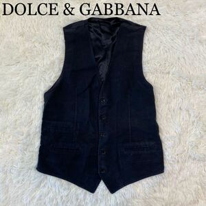 DOLCE & GABBANA ドルチェアンドガッバーナ ベスト ジレ ブラック 黒 48