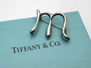 1000円スタート ブローチ TIFFANY&Co. ティファニー エルサペレッティ イニシャル M 925刻印 総重量約6.5g シルバー 箱付 WHO D60098