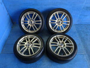 ★美品★ DIREZZA NSC 社外17インチホイール 4本 7J +48 5H 114.3 TOYO PROXES Sport 215/45R17 アルテッツァ ヴォクシー セレナ マークⅡ