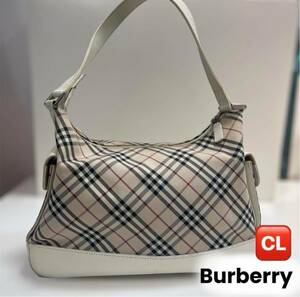 バーバリー　美品　ハンドバッグ　BURBERRY　ノバチェック　レザーバッグ　ハンドバッグ バーバリー ワンショルダー ワンショルダーバッグ