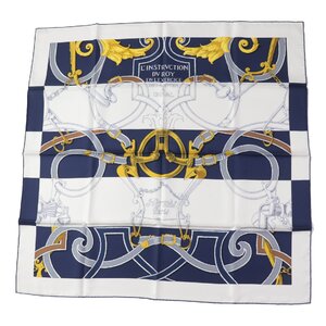 未使用品◎HERMES エルメス 21SS 帝王学 バヤデール カレ90 シルク100％ HG／MARINE／BLANCO／OR スカーフ フランス製 レディース