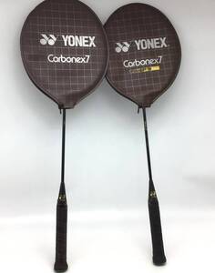 1492 【ペア】YONEX ヨネックス バトミントン ラケット Carbonex 7 カーボネックス B-8300 カーボンシャフト ケース付き