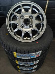 【2023年製】ダンロップ WINTER MAXX SV01 145/80R12 86/84+JP202 4本総額 45400円 タイヤ+アルミホイール ４本セット 車検対応 JWL-T規格