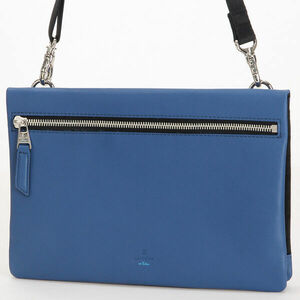 LANVIN en Bleu ランバンオンブルー 日本製 定価2,6万 ショルダーバッグ レザー ブルー ※他にも出品中です♪ LA15254