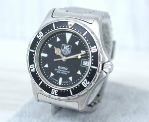 【行董】TAG HEUER タグホイヤー 2000シリーズ ダイバー プロフェッショナル 200m デイト 黒文字盤 腕時計 AC742ABA14