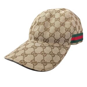 【中古】 GUCCI グッチ キャップ GGキャンバス ベースボールキャップ 200035 GG総柄 ベージュ 24022115 UY