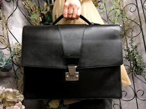 ●超美品●Cartier カルティエ●マスト●トラディション●カーフ レザー 本革●ブリーフ ケース ビジネス バッグ●黒●SV金具●A4●Js53586