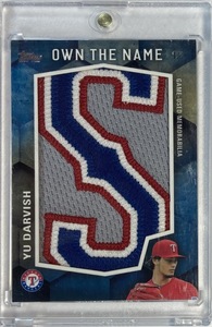 【1/1枚限定】ダルビッシュ有実使用特大レターパッチ 2016 Topps Update Game-used Jumbo Letter Patch S