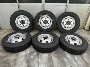 2022年 BRIDGESTONE 225/80R17.5 123/122L M888 バリ山ホイール付きミックス6本セット、17.5×6.00 127-9TC、6穴、11.84mm前後