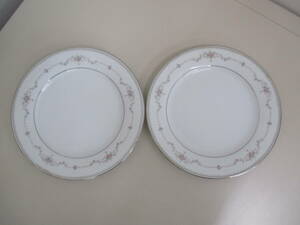 F15 NORITAKE CHINA 6102 FAIRMONT ディナープレート 2枚セット 大皿 平皿 レトロ レア 陶器 ノリタケ