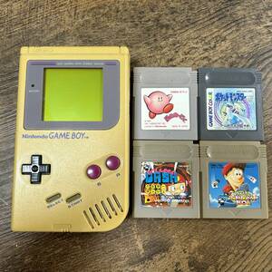 ■ゲームボーイ GAMEBOY 初代 本体＋ソフト4本■動作確認済 バルダーダッシュ トランプボーイ カービィ ポケモン 銀■