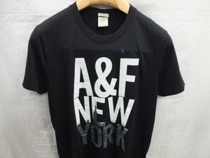 米国Ａｂｅｒｃｒｏｍｂｉｅ＆Ｆｉｔｃｈ　半袖Ｔシャツ　ロゴプリント　天竺　Ｓサイズ　黒★ＯＵＴＬＥＴ未使用格安！