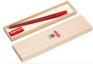 新品【赤】Supreme x たち吉 Chopstick Set 箸と箸置きセット ケース付き シュプリーム レッド ボックスロゴ RED BOX LOGO 