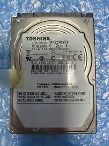【中古】 TOSHIBA MK2576GSX 250GB/8MB 6794時間使用 管理番号:C172