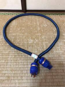 GAOFEI.極太電源ケーブル/青ブルー/150cm/ハイグレード/中古美品/着払い/検)パワー.CABLE.モンスター.オーディオ.ノイズフィルター.エンド/