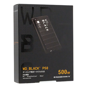 Western Digital製 ゲーム用SSD WD_Black P50 Game Drive SSD WDBA3S5000ABK-JESN 500GB [管理:1000028875]