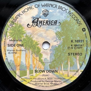 【試聴 7inch】America / Slow Down 7インチ 45 muro koco シティポップ AOR フリーソウル City Pop ドラムブレイク