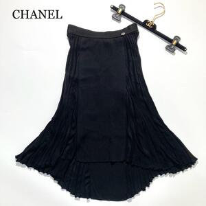 【08SS☆未使用級】CHANEL スカート プリーツ ココマーク ブラック