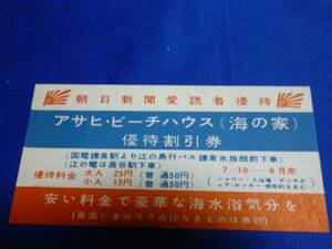 【匿名配送】昭和レトロ 朝日新聞社の優待券 2