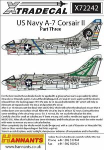 1/72　エクストラデカール　Xtradecal X72242 Colourful USN Vought A-7B/E Corsair Part 3 