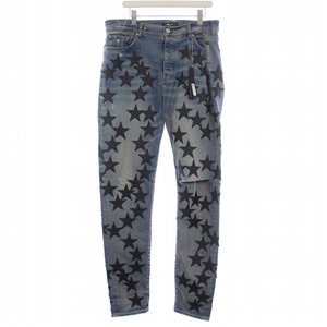 AMIRI × CHEMIST 23SS LEATHER STARS JEAN ジーンズ デニムパンツ ジーパン ボトムス ダメージ加工 レザー 40 インディゴ PS23MDS028