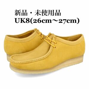 CLARKS クラークス WALLABEE YELLOW COMBI SUEDE イエロー コンビ スエード レザー モカシン メンズシューズ メンズファッション　UK8