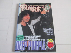 BURRN!　1993年10月号　表紙　Ritchie Blackmore　ポスター　METAL CHURC