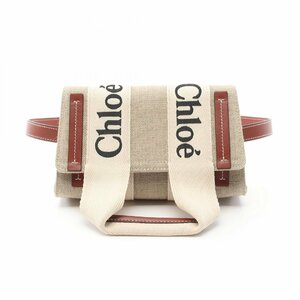 クロエ WOODY ブランドオフ Chloe ファブリック ウエストバッグ ボディバッグ リネンキャンバス/レザー レディース