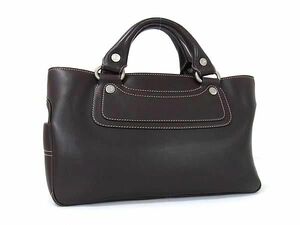 1円 ■美品■ CELINE セリーヌ ブギーバッグ レザー ハンドバッグ トートバッグ レディース ブラウン系 AZ5525