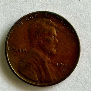 32　アメリカ　1946年　(S)　リンカーン1セントコイン：麦ペニー（wheat penny）　アンティークコイン　硬貨　古銭　コイン