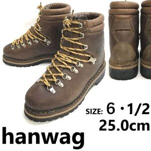 ドイツ製/Vintage★ハンワグ/hanwag★本革/トレッキング/マウンテンブーツ【6.5/25.0/茶】ビブラムソール/Leather/Boots/shoes◆sWB112-8